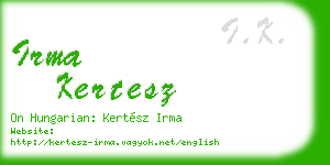 irma kertesz business card